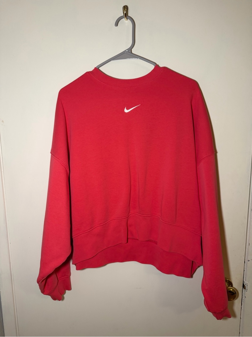 Nike Red Crewneck Sweatshirt with White Swoosh